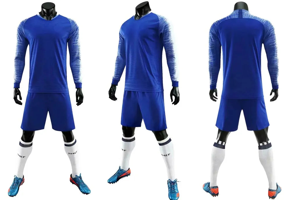 Kids Adult Goalkeeper Uniforms Suit Football Jerseys Men Boys Girls Women Long Sleeve Soccer Jerseys Set with socks+Shin guards The Clothing Company Sydney