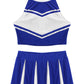 Women's Cheerleading Costume Uniform Carnival Cosplay Outfit Stand Collar Sleeveless Crop Top with Mini Pleated Skirt