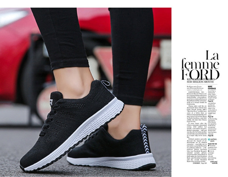 Women Casual Shoes Fashion Breathable Walking Mesh Flat Shoes Sneakers Women 2021 Gym Vulcanized Shoes White Female Footwear The Clothing Company Sydney