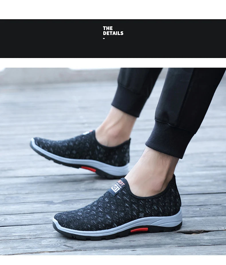 Summer Mesh Casual Shoes Breathable Slip on Mens Loafers Lightweight Sneakers Non-slip Walking Shoes The Clothing Company Sydney