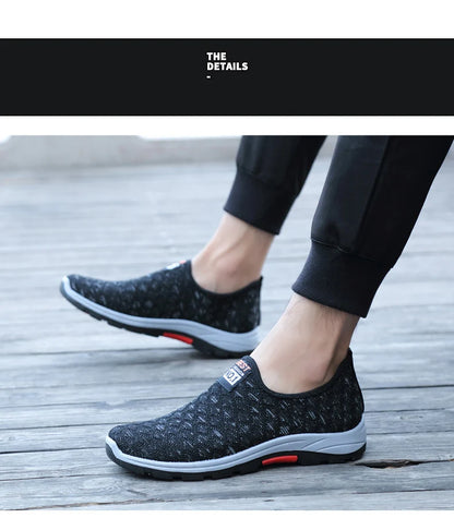 Summer Mesh Casual Shoes Breathable Slip on Mens Loafers Lightweight Sneakers Non-slip Walking Shoes The Clothing Company Sydney