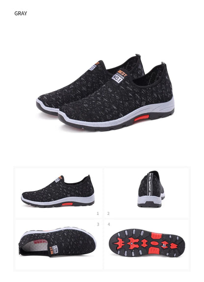 Summer Mesh Casual Shoes Breathable Slip on Mens Loafers Lightweight Sneakers Non-slip Walking Shoes The Clothing Company Sydney