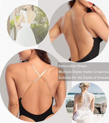 Women's Plunging Deep V-Neck Strapless Backless Bodysuit Seamless Thong Full Body Shapewear for Wedding Party Body Shaper The Clothing Company Sydney