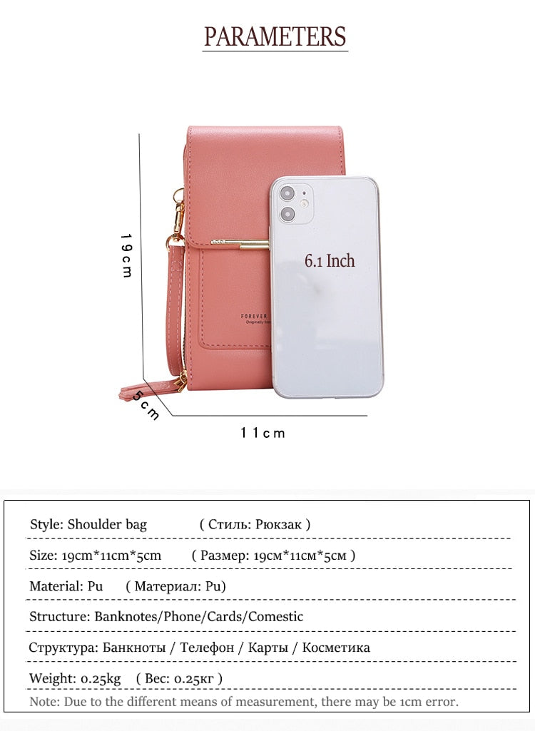 Ladies Handbags Female Pu Leather Shoulder Bags Touch Screen Phone Purse Crossbody Bag Large Capacity Hand Bag The Clothing Company Sydney