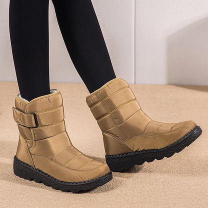 Non Slip Waterproof Snow Boots Women's Thick Plush Winter Ankle Boots Cotton Padded Shoes - The Clothing Company Sydney