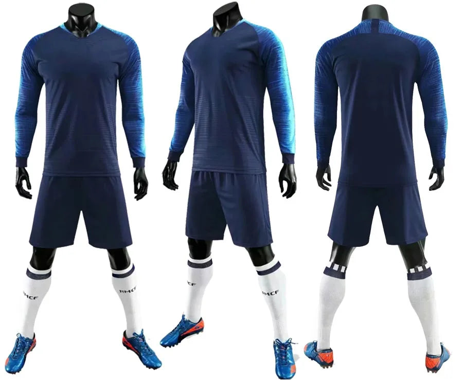 Mens Womens Kids Long Sleeve Soccer Jersey Set Custom Football Jerseys Uniform Team Kit blank Football Set The Clothing Company Sydney