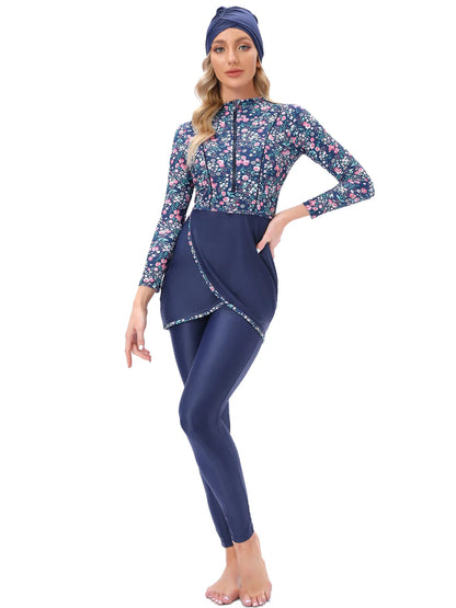 3 Piece Long Sleeve solid black Full Body  Swimwear Women's Swimsuit The Clothing Company Sydney