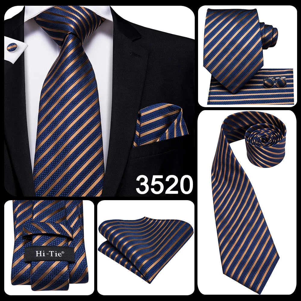Blue Paisley Silk Tie Set – Necktie, Cufflinks & Hanky for Men The Clothing Company Sydney