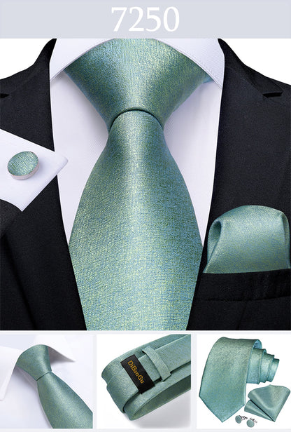 Men's Tie Teal Green Paisley Novelty Design Silk Wedding Tie for Men Handky cufflink Tie Set Party Business Fashion Set The Clothing Company Sydney