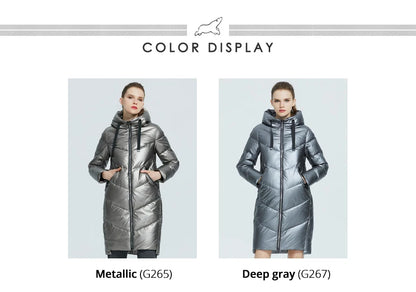 Women's Hooded Winter jacket fashion casual slim long warm cotton coat ladies parkas - The Clothing Company Sydney