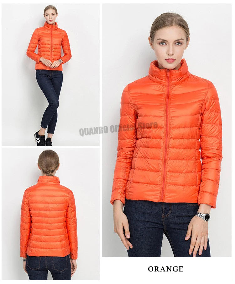 Women Spring Jacket Fashion Short Ultra Lightweight Packable Puffer Coats 15 Colors Female Down Warm Korean Slim Fit Parkas 5XL The Clothing Company Sydney