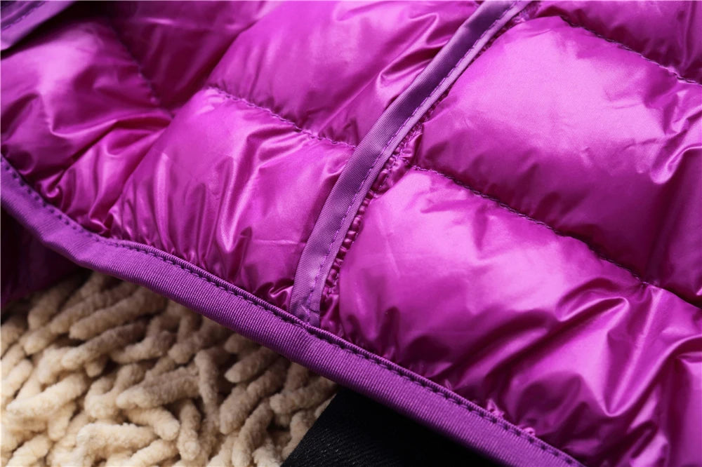 Women Puffer Jacket Plus Spring Autumn Female Ultra Lightweight Packable Hooded Down Coats - The Clothing Company Sydney