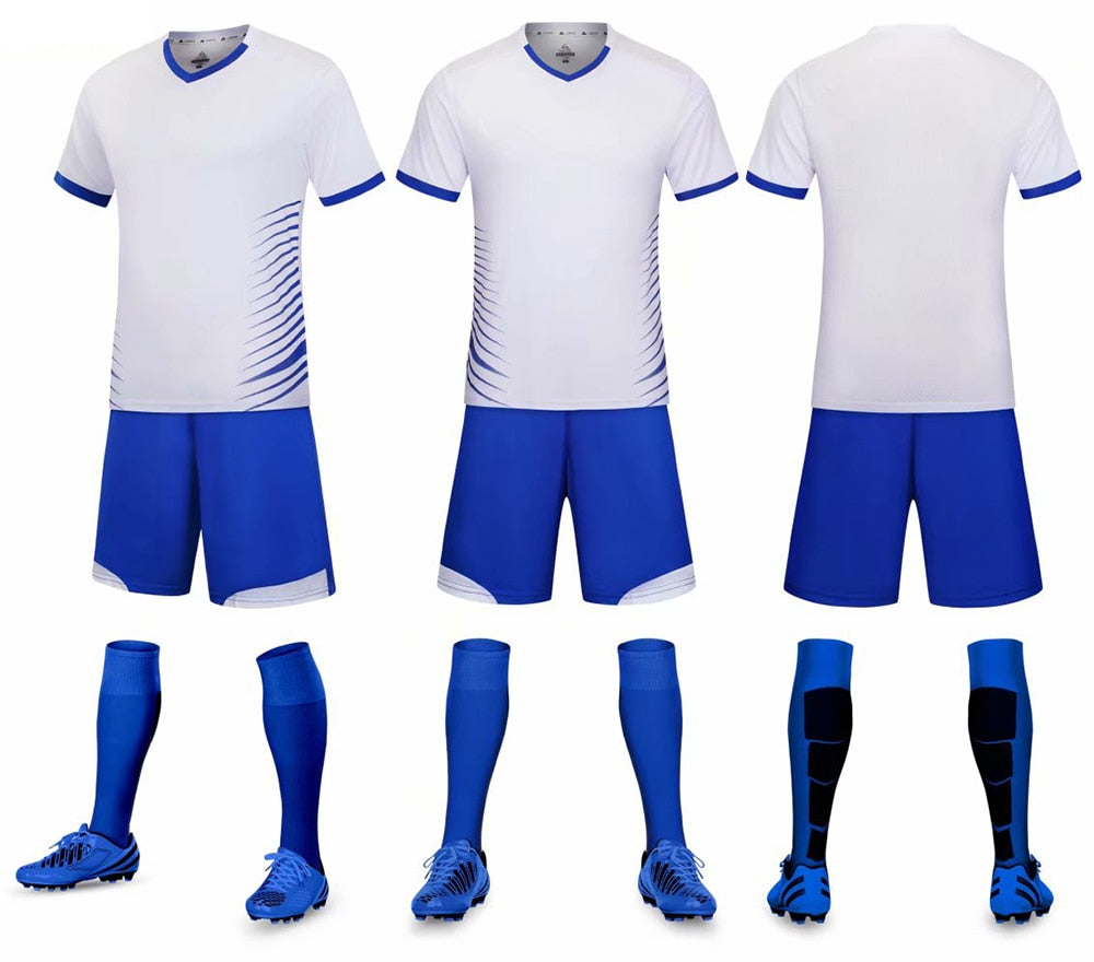 Children Adult Football Jerseys Boys and girls Soccer Clothes Sets youth soccer sets training jersey suit with socks and Shin guards The Clothing Company Sydney