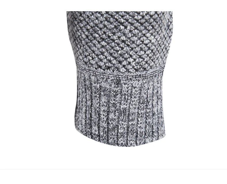 Long Sleeve Knitted Sweater Men Pullovers Solid Color Zipper Mock Neck Slim Fit Knit Pullovers Casual Sweater The Clothing Company Sydney