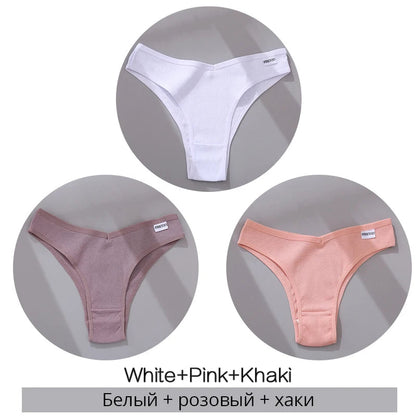 3 Pack Cotton Women's Panties Low Rise Female Seamless Underwear Breathable Underpants Intimates Lingerie The Clothing Company Sydney