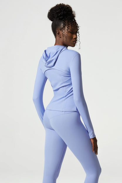 2 Piece Women's Hooded Jacket Long Sleeve With Thumb Holes Workout Yoga Shirt Outdoor Running Coat Gym Sweatshirt The Clothing Company Sydney
