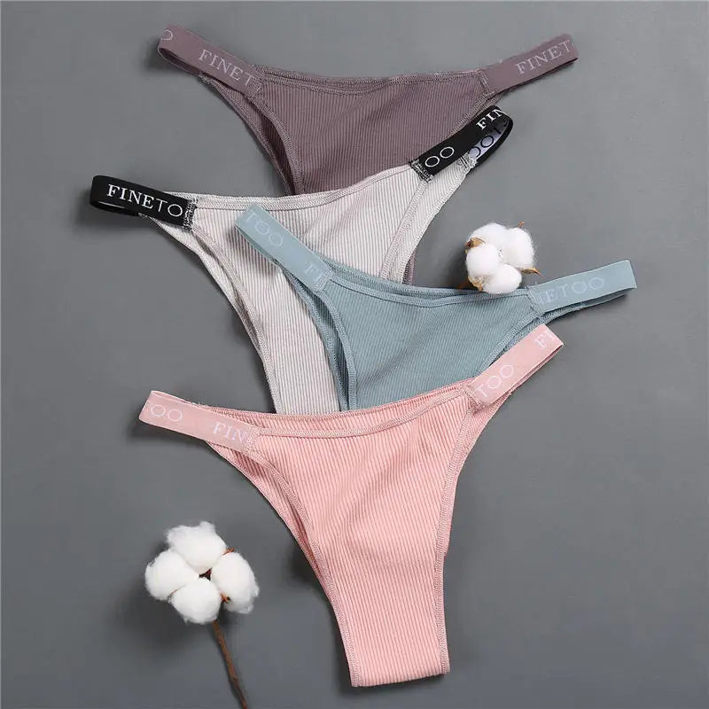 3 Women Cotton Panties Briefs Underpants Female  Thongs Women's T-Back Intimate Lingerie Underwear The Clothing Company Sydney