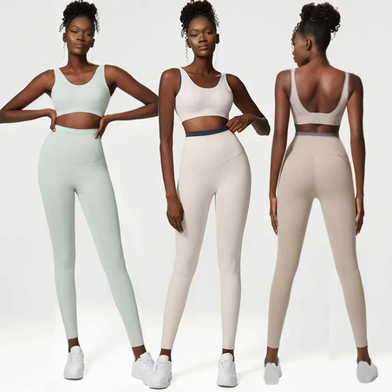 2 Pieces Yoga Suit Women Tight-Fitting Fitness Sports Set Gym Bra Elasticity High Waist Leggings Female Athletic Wear The Clothing Company Sydney