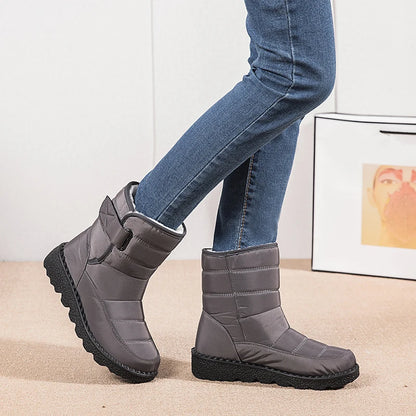 Non Slip Waterproof Snow Boots Women's Thick Plush Winter Ankle Boots Cotton Padded Shoes - The Clothing Company Sydney