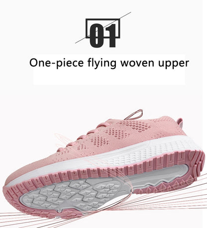 Women's Casual Shoes Breathable Walking Mesh Lace Up Flat Shoes Sneakers The Clothing Company Sydney