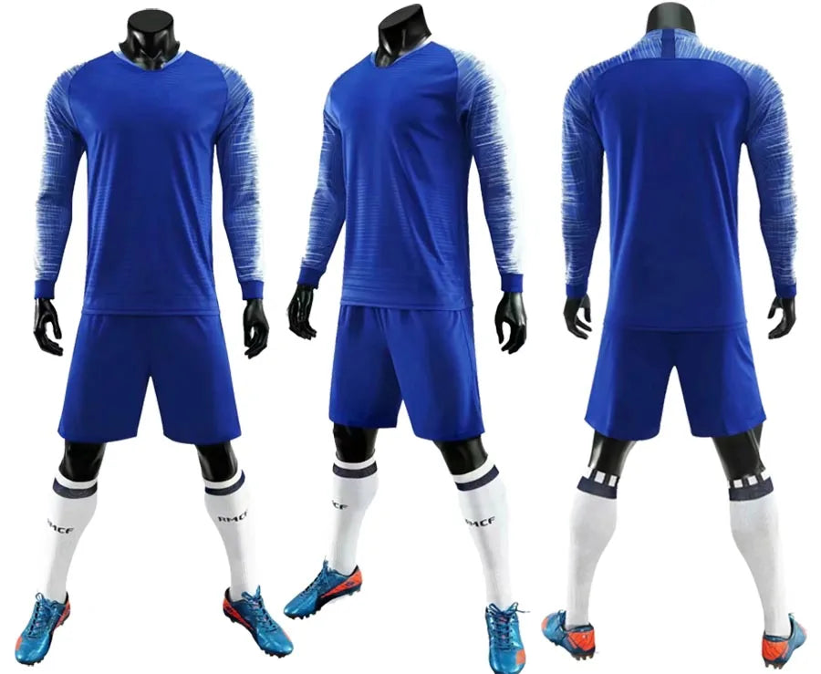 Mens Womens Kids Long Sleeve Soccer Jersey Set Custom Football Jerseys Uniform Team Kit blank Football Set The Clothing Company Sydney