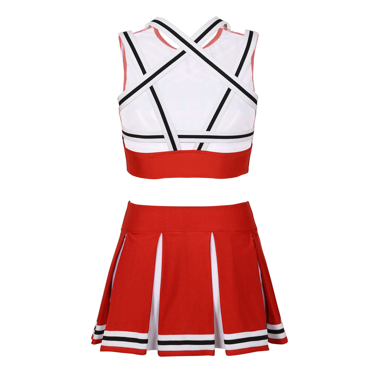 Women's Cheerleader Cosplay Costume Uniform Outfit Stand Collar Crop Top with Mini Pleated Skirts Carnival Cheerleading Suit The Clothing Company Sydney