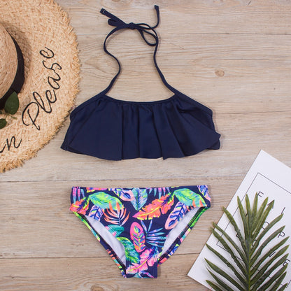 2 Piece Kids Swimwear Swimsuit Print Girls Kid Bikini Set 5-14 Years Children Bandage Swimming Suit Beachwear The Clothing Company Sydney