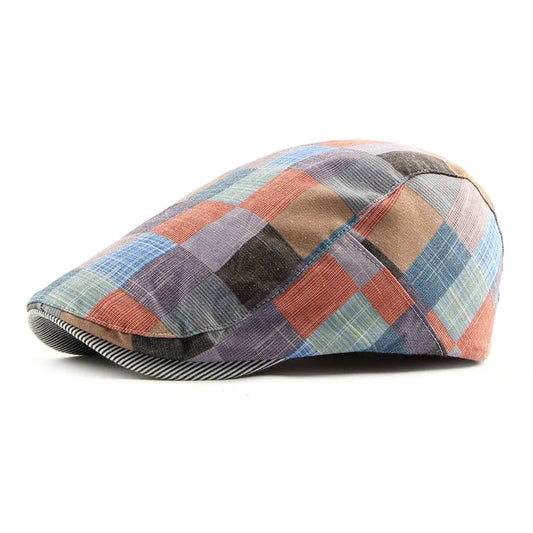 Ivy Spring Summer Plaid Newsboy Caps Men Polyester Flat Peaked Cap Women Painter Beret Hats - The Clothing Company Sydney