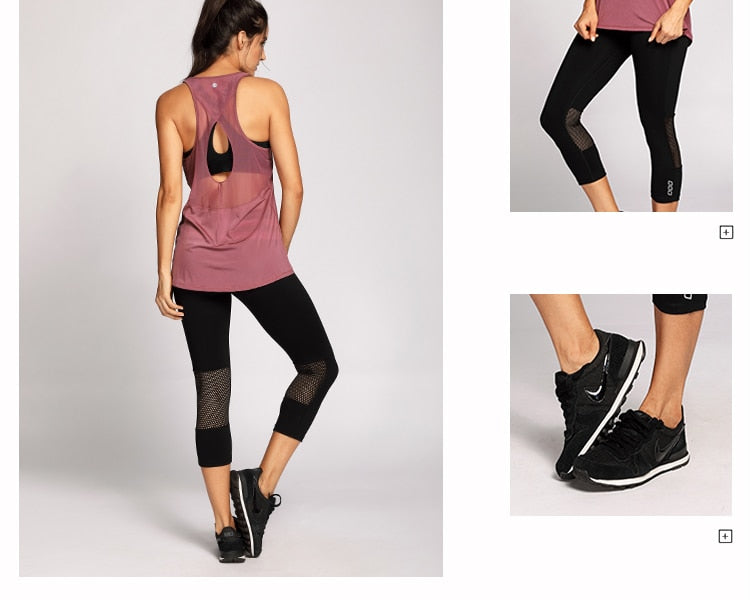 Women's Vest Tops Activewear Mesh Workout Sports Racerback Tank Tops Sleeveless Back Hollow Out Pullover T-shirt The Clothing Company Sydney