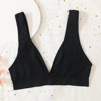 Deep V-neck Seamless Bra Push Up Bras For Women Bralette Lingerie Female Low Back Sleep Underwear Unlined Crop Top The Clothing Company Sydney