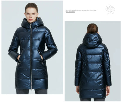 Women's Hooded Winter jacket fashion casual slim long warm cotton coat ladies parkas - The Clothing Company Sydney
