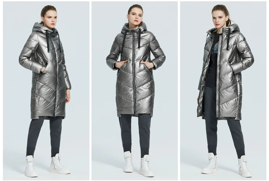 Women's Hooded Winter jacket fashion casual slim long warm cotton coat ladies parkas - The Clothing Company Sydney