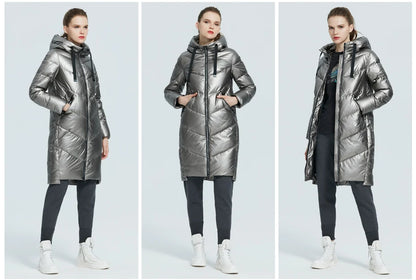 Women's Hooded Winter jacket fashion casual slim long warm cotton coat ladies parkas - The Clothing Company Sydney