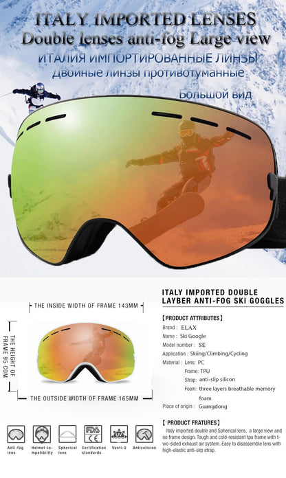 Double Layers Anti-Fog Snow Ski Goggles The Clothing Company Sydney