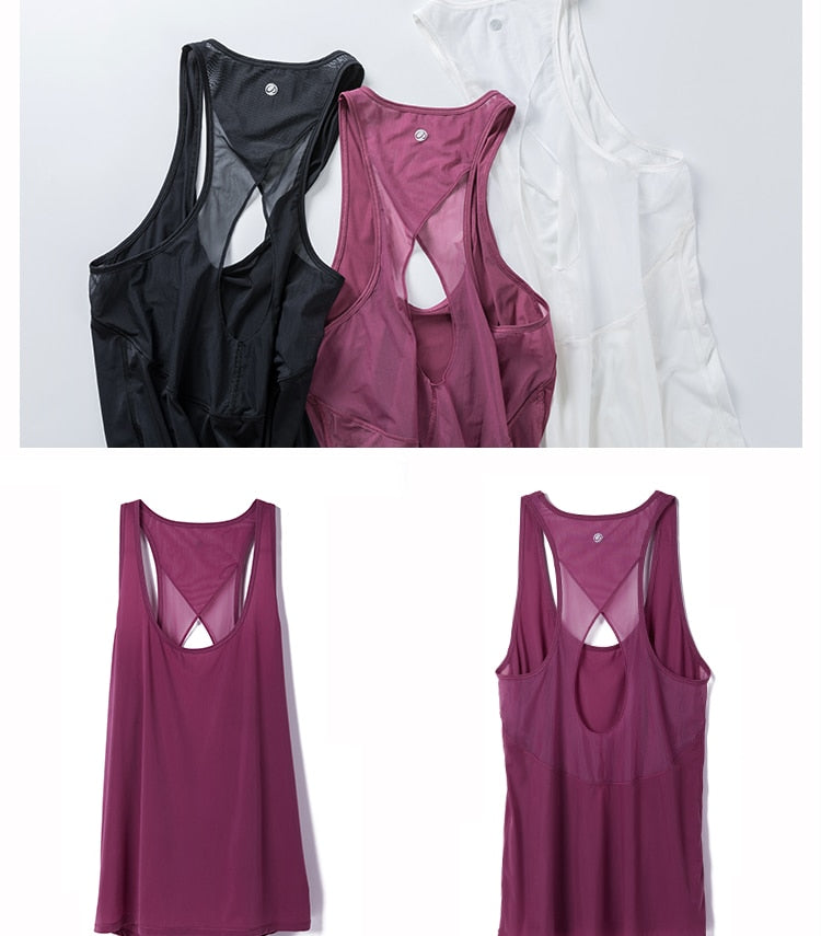 Women's Vest Tops Activewear Mesh Workout Sports Racerback Tank Tops Sleeveless Back Hollow Out Pullover T-shirt The Clothing Company Sydney