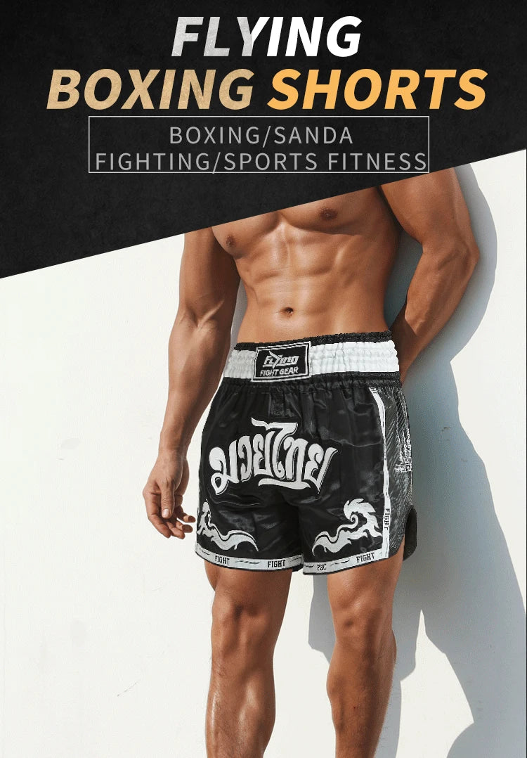 Muay Thai Boxing Shorts for Men's Women's Kids Teenagers Kickboxing Fighting MMA Trunks Sanda Grappling Bjj Sports Short Pants The Clothing Company Sydney