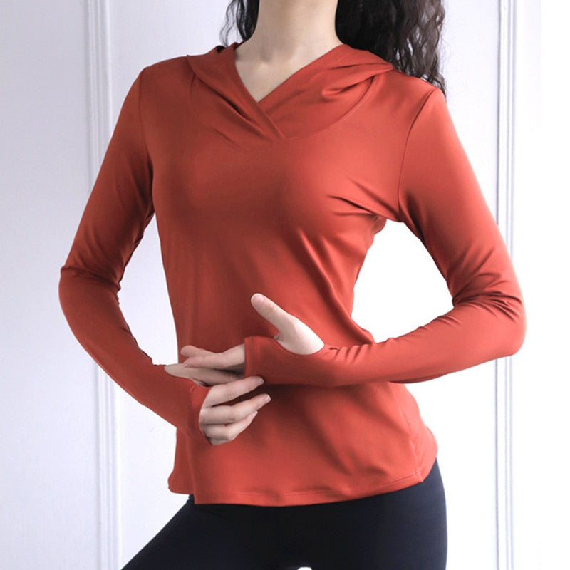 Women's Back Forked Yoga Shirt Long Sleeve Thumb Hole Running T-shirt Mesh Breathable Sports Hoodie Fitness Top Gym Workout Blouse The Clothing Company Sydney