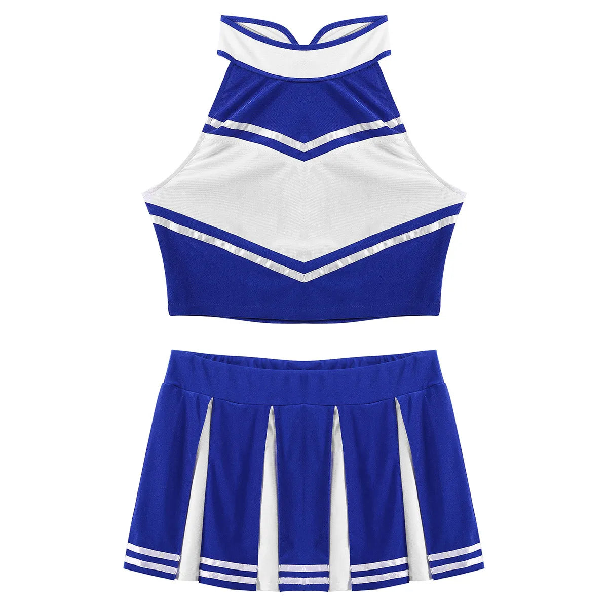 2 Piece Cheerleader Costume Women Adult Cheerleading Uniform Dancing Outfit Sleeveless Crop Top with Mini Pleated Skirt The Clothing Company Sydney