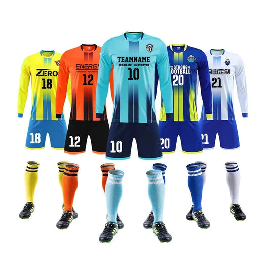 Long sleeve Customised Football Kits Kids Adult Soccer Jerseys Set Training Uniforms Sport Sets The Clothing Company Sydney