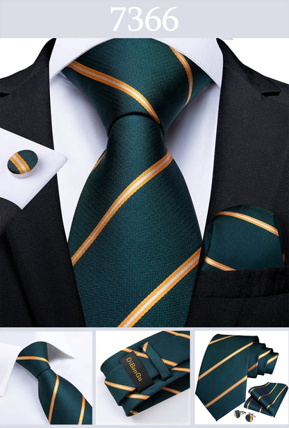 Men's Tie Teal Green Paisley Novelty Design Silk Wedding Tie for Men Handky cufflink Tie Set Party Business Fashion Set The Clothing Company Sydney