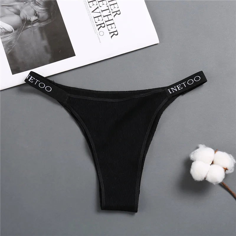 5 Pack Lingerie Womens Cotton Panties Letter Low Waist Female Briefs Underwear Comfort Underpants Intimates - The Clothing Company Sydney