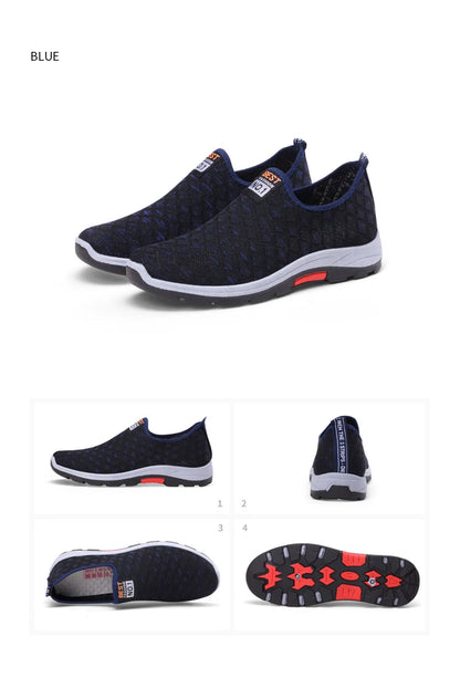 Summer Mesh Casual Shoes Breathable Slip on Mens Loafers Lightweight Sneakers Non-slip Walking Shoes The Clothing Company Sydney