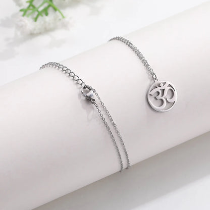 Hindu Yoga Om Aum Necklace For Men Women Amulet Stainless Steel Jewellery Shiva Accessories - The Clothing Company Sydney