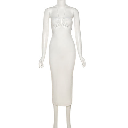 Summer Spaghetti Strap Halter Backless Maxi Dress Elegant Bandage Sleeveless Club Party Dresses Bodycon Dress The Clothing Company Sydney