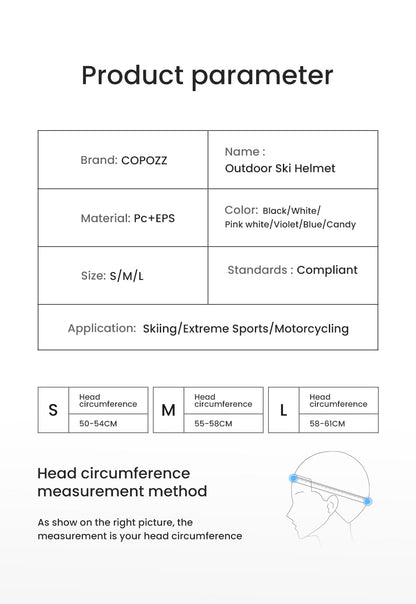 Female Male Ski Helmet Half-covered Anti-impact Snowboard Helmet For Adult and Kids Safety Ski Skateboard Skiing Helmet The Clothing Company Sydney