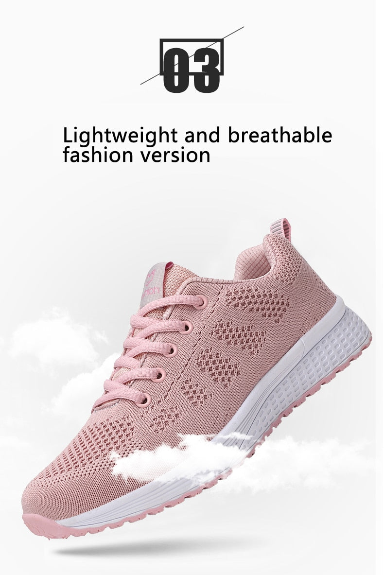 Women's Casual Shoes Breathable Walking Mesh Lace Up Flat Shoes Sneakers The Clothing Company Sydney