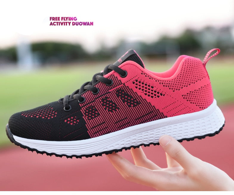 Women's Casual Shoes Breathable Walking Mesh Lace Up Flat Shoes Sneakers The Clothing Company Sydney