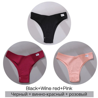 3 Pack Cotton Women's Panties Low Rise Female Seamless Underwear Breathable Underpants Intimates Lingerie The Clothing Company Sydney