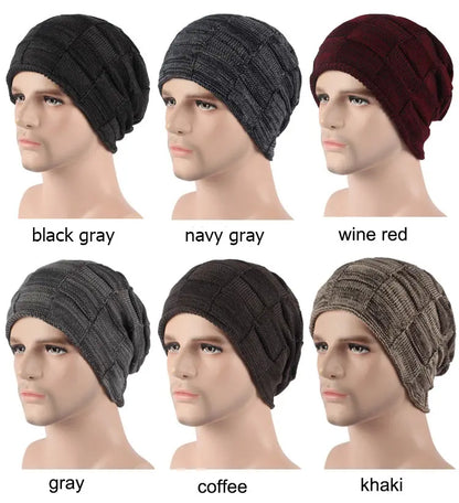 Winter Beanie Scarf skullies beanies Soft Skull Warm Baggy Cap Mask Hats For Men Women Knitted Hat - The Clothing Company Sydney