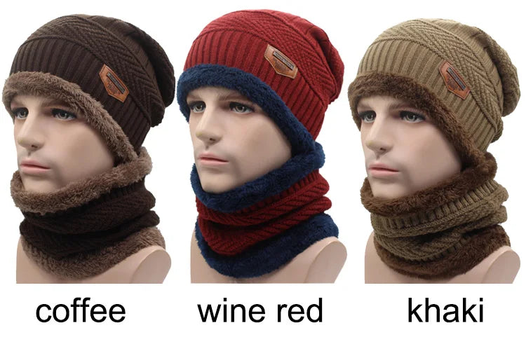 Winter Beanie Knitted Hat Scarf Skullies Beanies Men Winter Hats For Men Women Caps Mask Hats